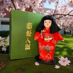 Heian Shunpo Kyoto Ichimatsu Doll 16in Pure Silk Kimono w Box & Papers Japan